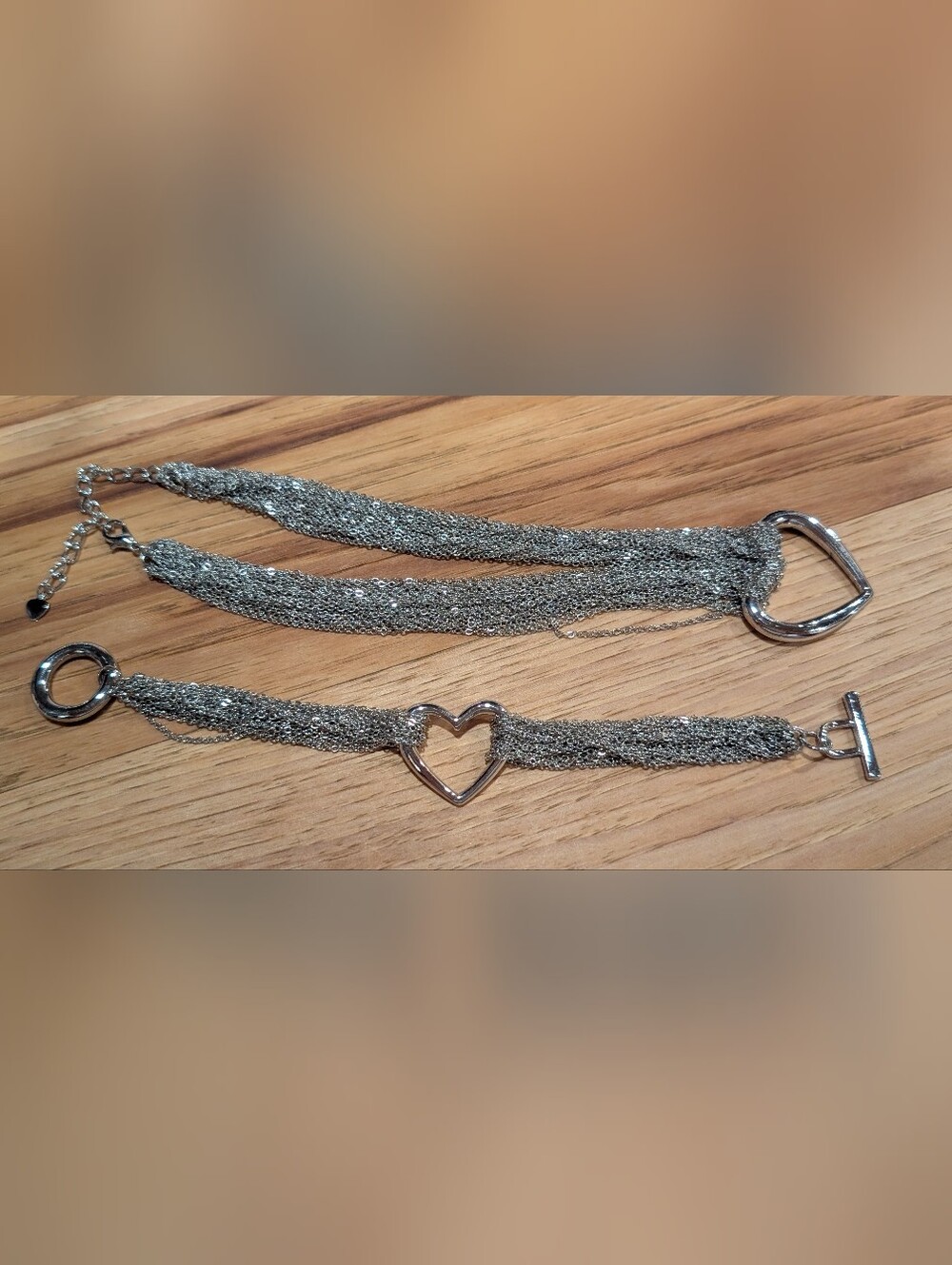 Silver Multi-Chain Heart Necklace - Women Jewelry